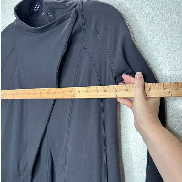 Lululemon Black Long Sleeve Cardigan Style Snap Neck Button Collar 4 - Picture 10 of 11